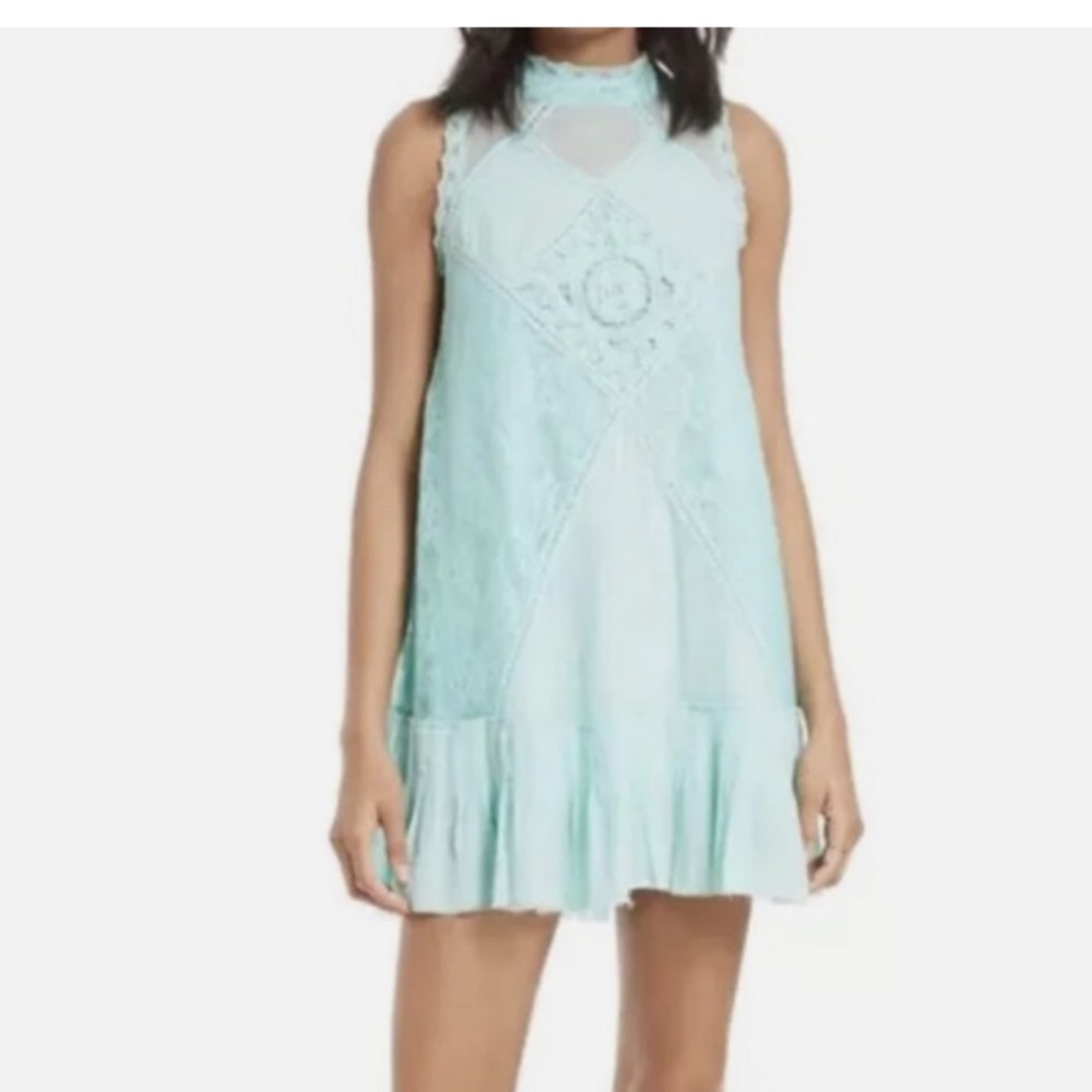Free People Aqua lace dress - Picture 2 of 16